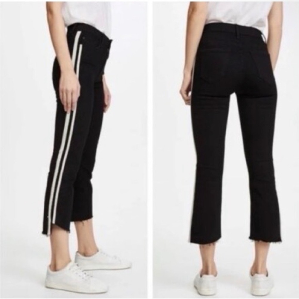 MOTHER Insider Crop Step Fray Guilty Racer Stripe Jeans Size 25